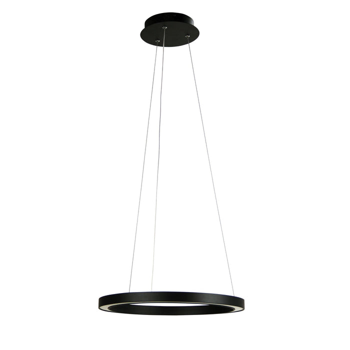 Oriel NEBULA - Small Modern Round Black Dimmable Halo Style 18W Cool White LED Suspended Pendant