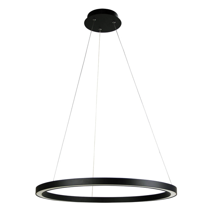 NEBULA - Modern Round Black Dimmable Halo Style 24W Cool White LED Suspended Pendant