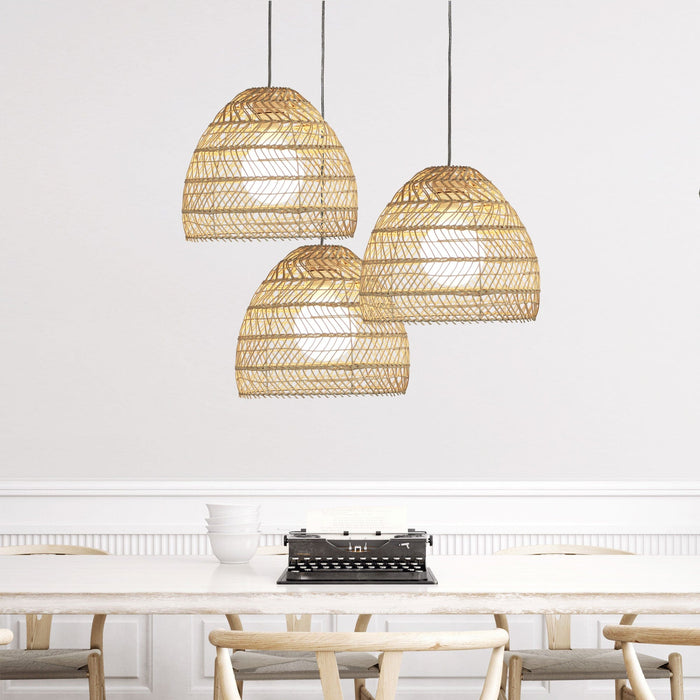 METTE 35 Natural Cane Woven Rattan Pendant (Shade Only)