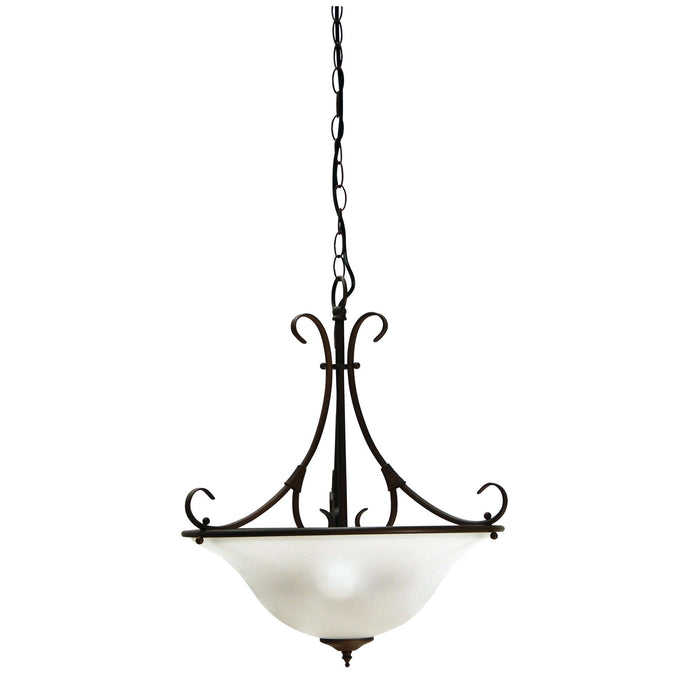 Oriel GASTON - Traditional Brown Coloured 3 Light Pendant With Frosted Glass OL65763BZ