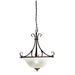 Oriel GASTON - Traditional Brown Coloured 3 Light Pendant With Frosted Glass OL65763BZ