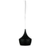 Oriel CHINO 3 - Modern Matt Black 1 Light Dome Pendant Lined With White Inner Shade