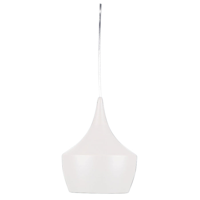 Oriel CHINO 3 - Modern Matt White 1 Light Dome Pendant Lined With White Inner Shade