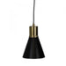 COMO Black 1 x E27 Pendant Light with Antique Brass Detailing Oriel