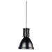 Oriel BAY - Small Black Industrial Style 1 Light Pendant With White Inner Shade