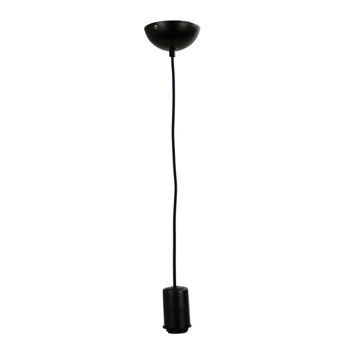 Oriel POP - Modern Plain Black 1 Light Suspension Featuring Black Cloth Covered Cord