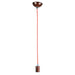Oriel POP - Modern Plain Red 1 Light Suspension Featuring Red Cloth Covered Cord