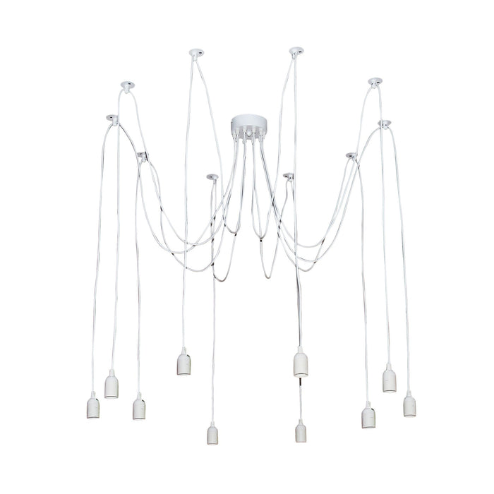 Oriel PHILLY - Stunning White Multi Drop 10 Light Suspension Making Applications Endless