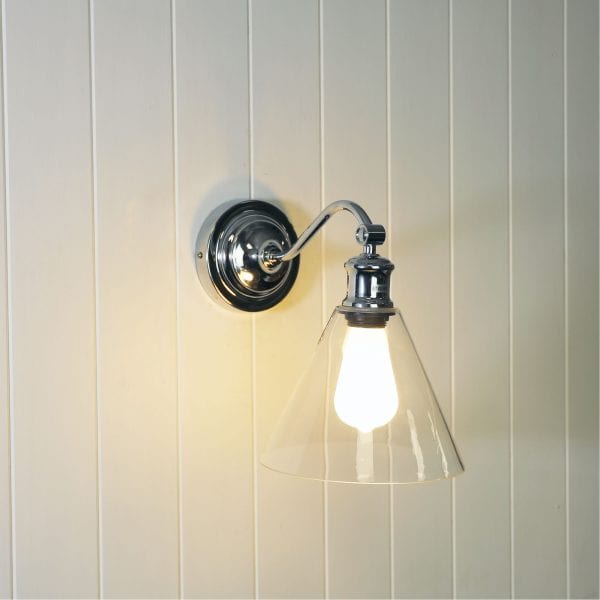 ABBY Hamptons Style Classic Wall Light (avail in Chrome, Black & Antique Brass)