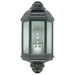 Oriel FENCHURCH - Traditional Black 1 Light Exterior Flush Wall Bracket With Clear Diffuser - IP44
