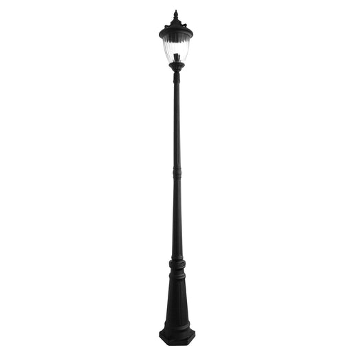 Oriel NEWARK - Traditional Black Cast Aluminium Exterior Post Light With Coach Style Post Light Featuring An Optic Lined Clear Glass - IP44