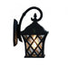 FAIRVIEW Black Exterior IP44 Down Facing Coach Wall Light with Obscure Glass Oriel