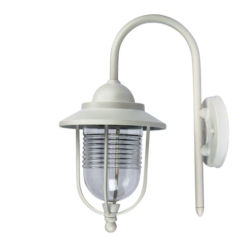 Oriel DOMO - White Powder Coasted Exterior Wall Light With Clear Acrylic Diffuser - IP44