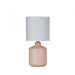 CELIA Pink Ceramic 1 x E14 Table Lamp with Off-White Poly Cotton Shade Oriel
