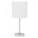 ZOLA Chrome 1 x E27 Table Lamp with White Poly Cotton Shade Oriel