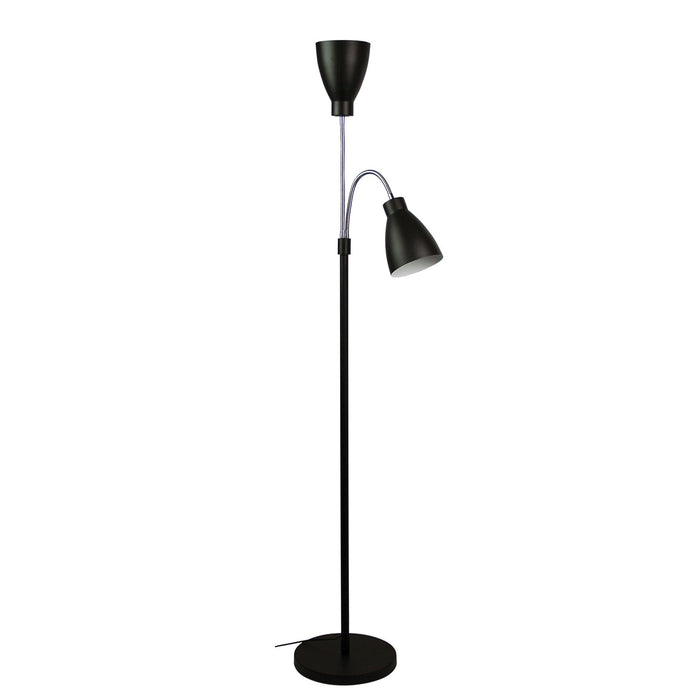 RETRO - Modern Black 2 Light Flexible Head Floor Lamp