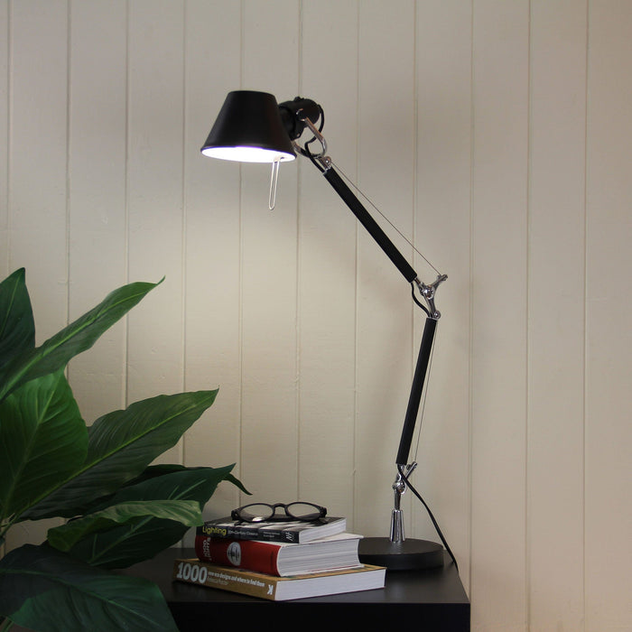 FORMA - Stunning Black & Chrome Adjustable Desk Lamp With An Excellent Reach Of 400mm Makes Forma A Formidable Task Lamp