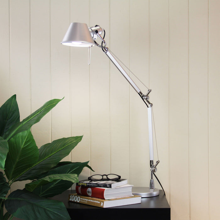 FORMA - Stunning Silver & Chrome Adjustable Desk Lamp With An Excellent Reach Of 400mm Makes Forma A Formidable Task Lamp