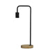 Oriel LANE - Matt Black 1 Light Table Lamp On Timber Look Base