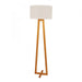 EDRA Natural Timber 1 x E27 Floor Lamp with White Poly Cotton Shade Oriel