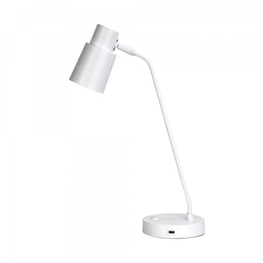 RIK White 1 x E27 Table Lamp with USB Socket Oriel