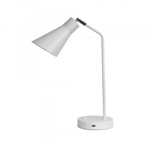 THOR White 1 x E27 Table Lamp with Adjustable Head Oriel