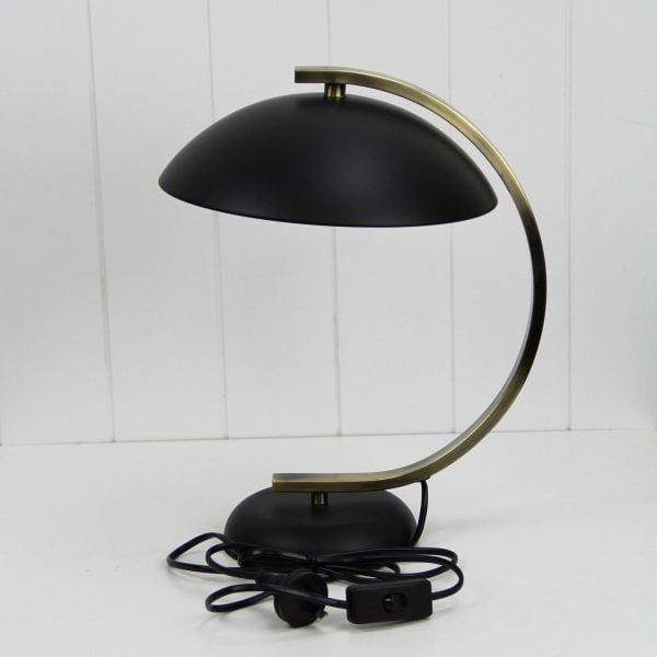 DECO Black and Antique Brass 1 x E14 Desk/Table Lamp Oriel