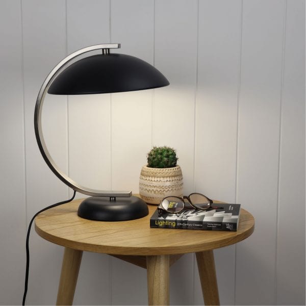DECO Black Brushed Chrome Table Lamp