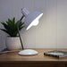 THEA Gloss White 1 x E27 Desk Lamp with Chrome Stem Oriel