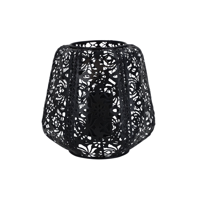 Oriel LACE - Elegant Black Floral Design Laser Cut Metal Shade 1 Light Table Lamp