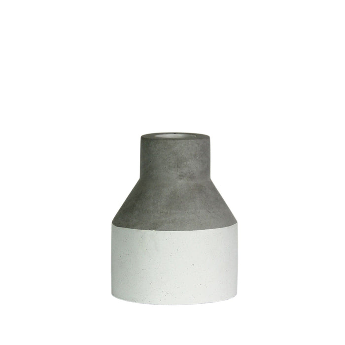 NEBA - Modern Concrete Base Round 1 Light Table Lamp Featuring White Washed Band Highlight