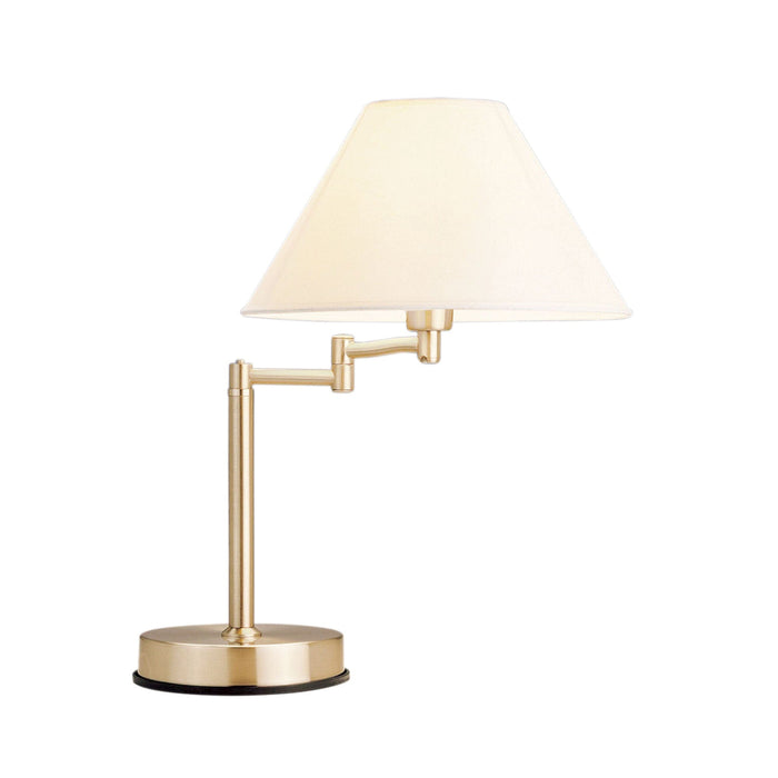 Oriel ZOE - Traditional Antique Brass Swing Arm On/Off Touch Table Lamp With Cream Shade - ON/OFF TOUCH