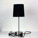 LANCET Brushed Chrome 1 x E14 On/Off Touch Lamp with Black Shade Oriel