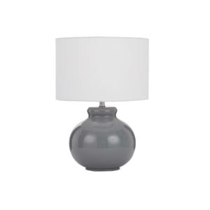 OLGA - Dark Grey Base 1 Light Table Lamp With White Shadtelbix OLGA TL-GYWH