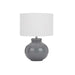 OLGA - Dark Grey Base 1 Light Table Lamp With White Shadtelbix OLGA TL-GYWH