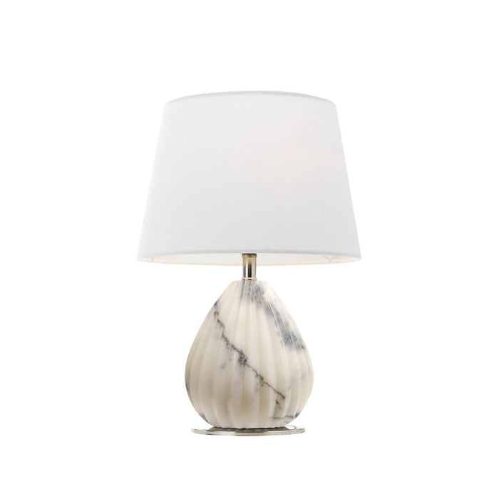 ORSON - White Marble Base 1 Light Table Lamp With White Shade-telbix ORSON TL-WHWH