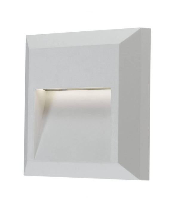 PRIMA - Silver Square 1W LED, Surface mounted, Exterior Wall Light - 4000K - IP65