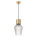 RENE Retro Clear Glass and Antique Gold 1 Light Pendant Telbix