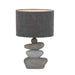 SANDY - Ceramic Stone Look Base Table Lamp With Grey Linen Shade-telbix SANDY TL-STGR