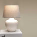 SELMA - Off White Base 1 Light Table Lamp With Grey Shade-telbex SELMA TL-WHGY light on