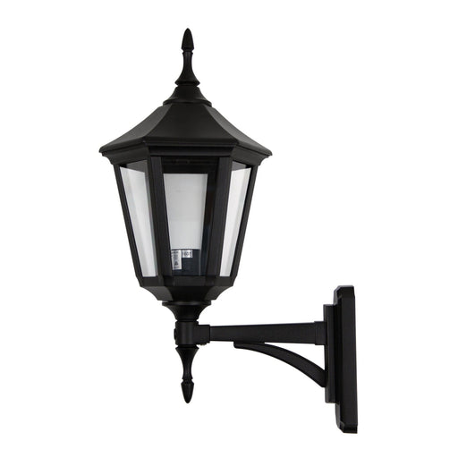 Oriel IBIZA - Traditional Black Powder Coated Exterior Coach Wall Light Featuring Vandal Resistant Polycarbonate Lens - IP44 ***Can Be Converted To Face Upward Or Downward***