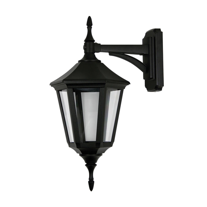 IBIZA - Traditional Black Powder Coated Exterior Coach Wall Light Featuring Vandal Resistant Polycarbonate Lens - IP44  ***Can Be Converted To Face Upward Or Downward***