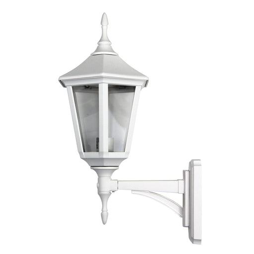 Oriel IBIZA - Traditional White Powder Coated Exterior Coach Wall Light Featuring Vandal Resistant Polycarbonate Lens - IP44 ***Can Be Converted To Face Upward Or Downward***