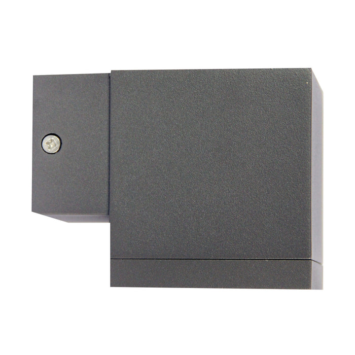 KUBE - Modern Graphite (Dark Grey) Powder Coated Square Down Only GU10 Exterior Wall Bracket - IP65