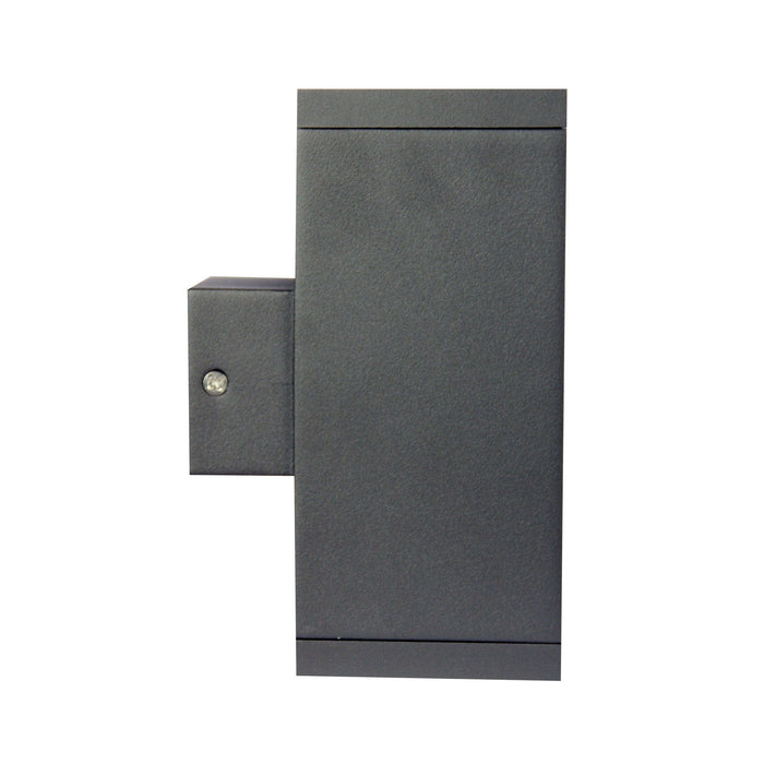 KUBE - Modern Graphite (Dark Grey) Powder Coated Square 2 Light Up & Down GU10 Exterior Wall Bracket - IP65