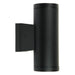 Oriel METRO - Modern Black Powder Coated Tubular Up & Down GU10 Exterior Wall Bracket - IP65