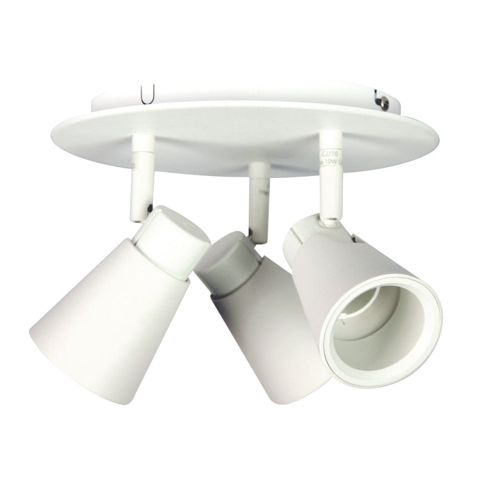 Oriel ZOOM - Plain Round White 3 Light Adjustable 240V Internal Spot Light