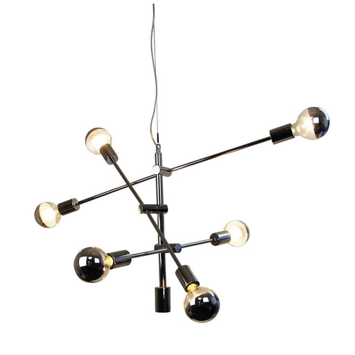 Oriel CHELSEA - Modern Chrome 6 Light Pendant Featuring 3 Pivoting Arms Allowing You To Angle & Adjust To Suit Your Style