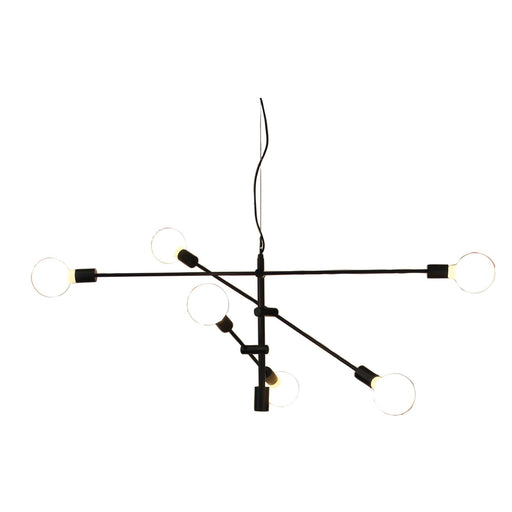 Oriel CHELSEA - Modern Large Matt Black 6 Light Pendant Featuring 3 Pivoting Arms Allowing You To Angle & Adjust To Suit Your Style