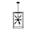 Oriel GEORGETOWN - Modern Hampton Style Black 8 Light Metal Tall Box Style Frame Pendant - No Glass